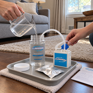 Add water and connect the bubbler